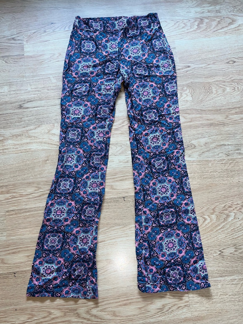Ella Moss Women’s Geometric Flare Pants S/XS Black Pink Blue Regular 31 in